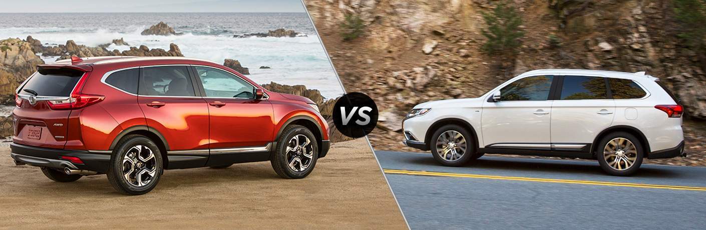 2018 honda cr-v and 2018 mitsubishi outlander side by side
