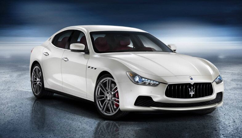 full view of a white maserati ghibli