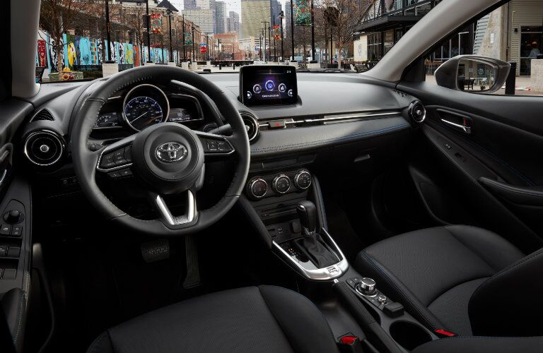 Steering wheel and center console of new 2019 Toyota Yaris