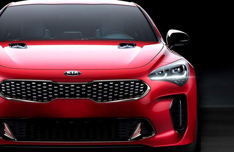 red kia stinger front, grille