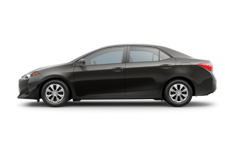 black toyota corolla with white background