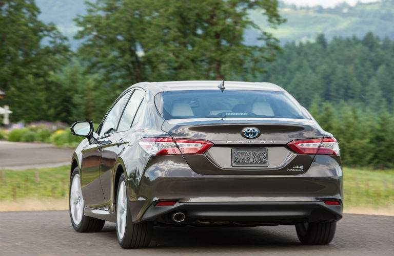 A photo of the rear of the 2018 Toyota Camry Hybrid