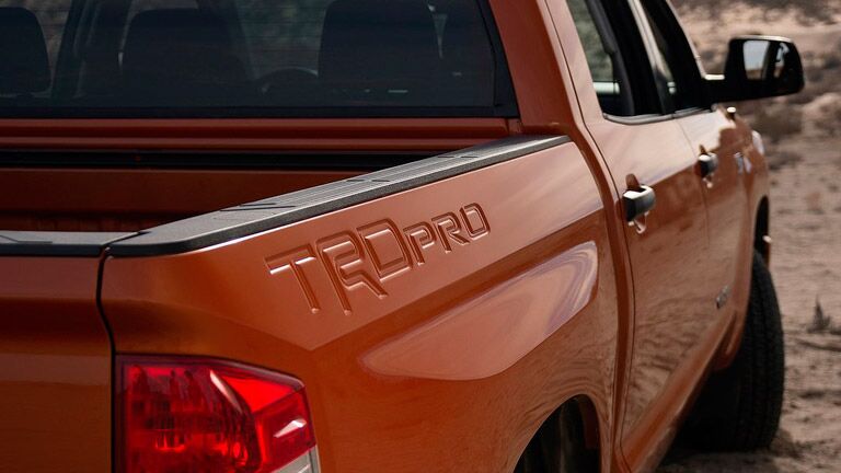 Orange 2015 Toyota Tundra TRD Pro Stamped Logo
