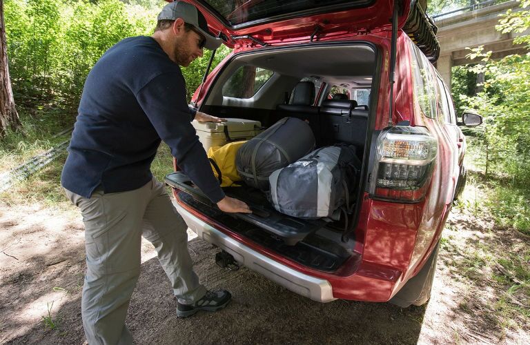 2018 Toyota 4Runner rear view with rear door open.
