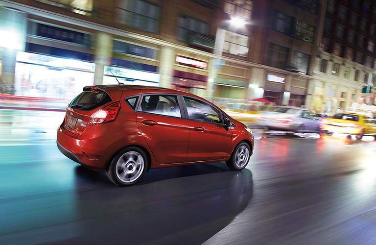 2018 Ford Fiesta driving down the road.