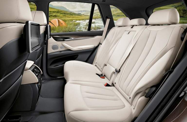 luxurious white rear seats of the 2018 BMW X5