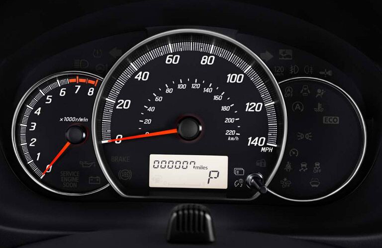 instrument gauges in the 2017 Mitsubishi Mirage SE