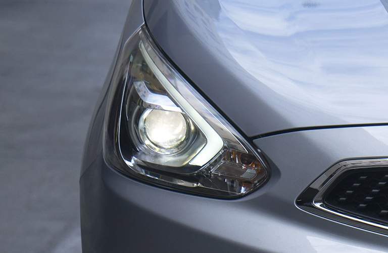 Close up of the 2018 Mitsubishi Mirage headlight