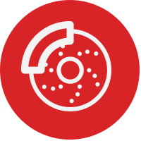 red icon with wheel brakes