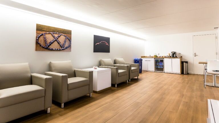 Volkswagen customer waiting area at the New BMW and Volkswagen of Topeka