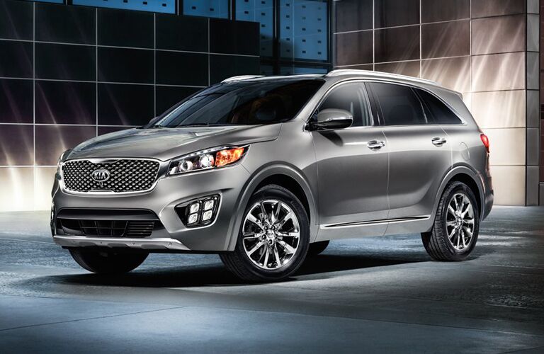 Gray Kia Sorento parked
