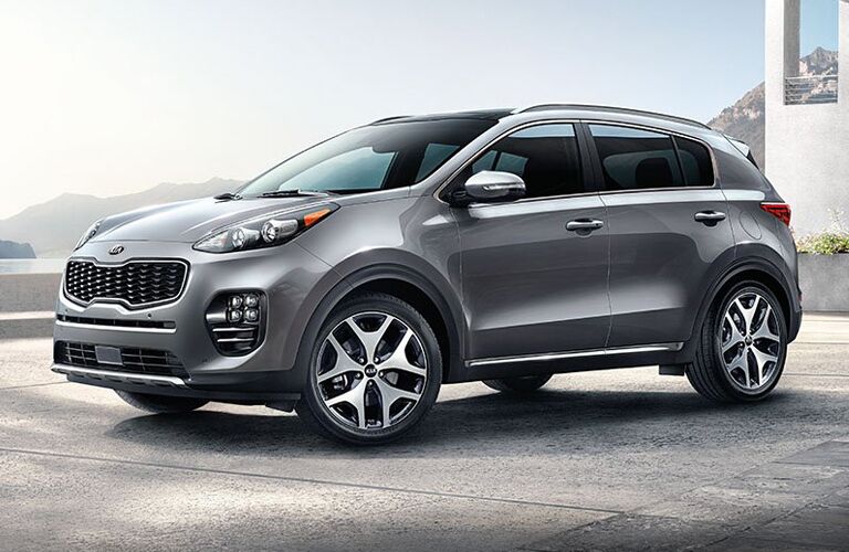 silver Kia Sportage parked