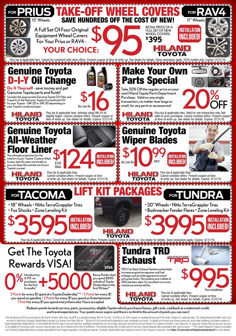 Toyota parts discount coupon