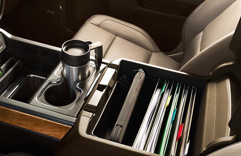 2016 Chevy Silverado 2500HD cubbies and cupholders