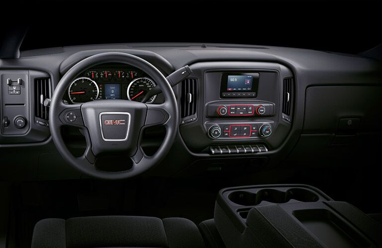 Dashboard view of the 2016 GMC Sierra