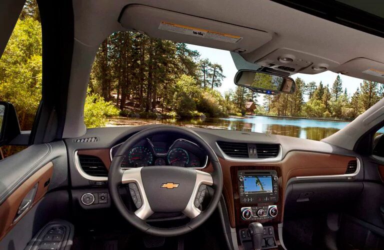 steering wheel and dashboard of the 2017 Chevy Traverse Winnipeg, MB