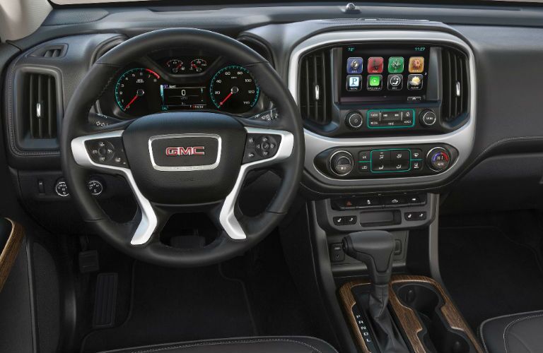 steering wheel and dashboard view of the 2017 GMC Canyon Winnipeg, MB