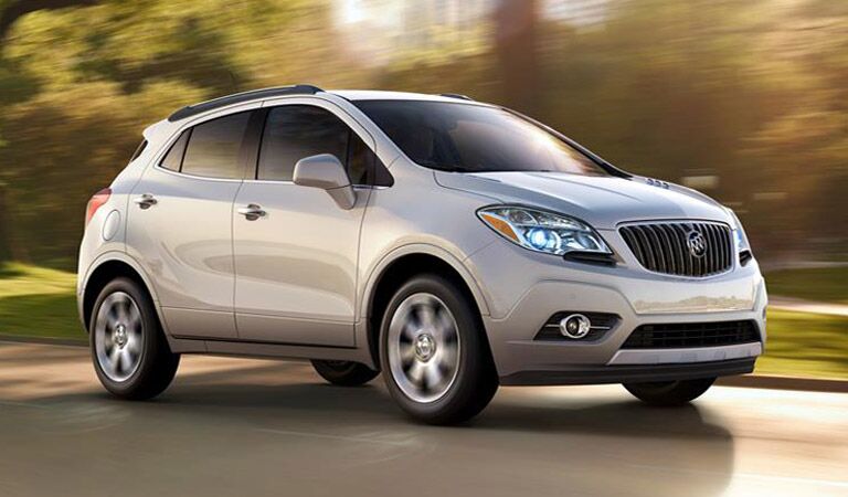 Silver Buick Encore on the road