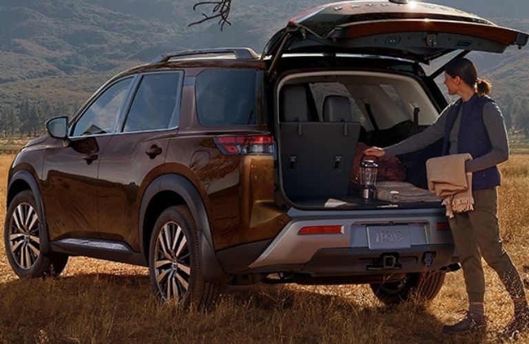 View of the cargo space of the 2022 Nissan Pathfinder