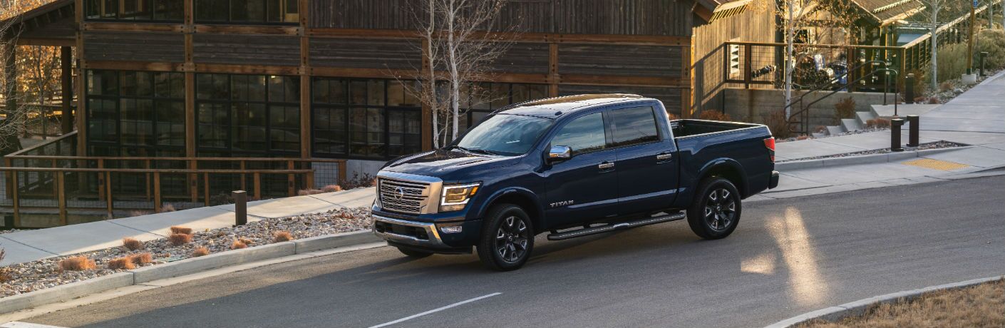A left profile photo of the 2021 Nissan Titan.