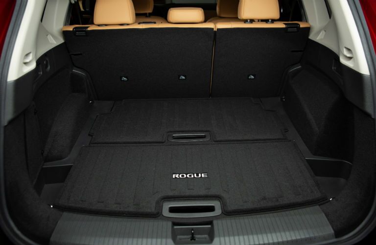 A photo of the cargo area in the 2021 Nissan Rogue.