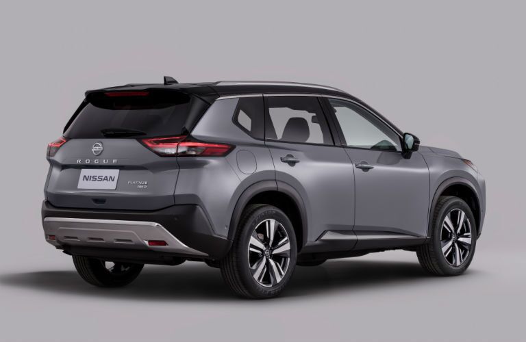 A photo of the 2021 Nissan Rogue in a photo studio.