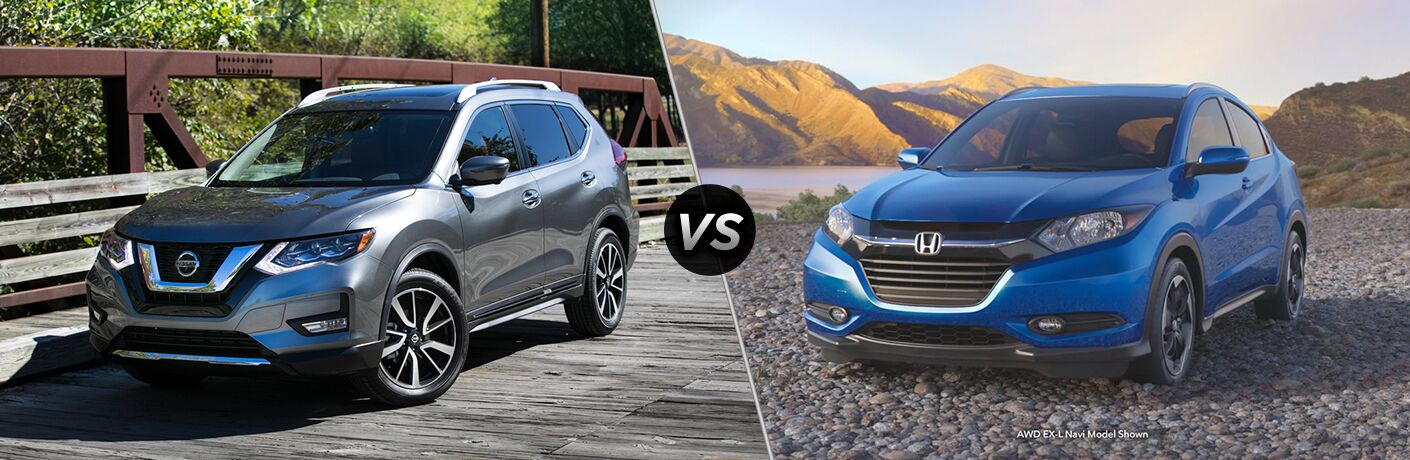 A side-by-side comparison of the 2018 Nissan Rogue vs. 2018 Honda HR-V.