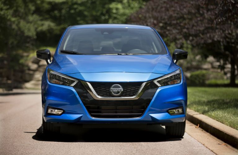 Head-on photo of the 2021 Nissan Versa.
