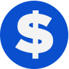 Blue dollar sign icon