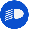 Blue vehicle lights icon