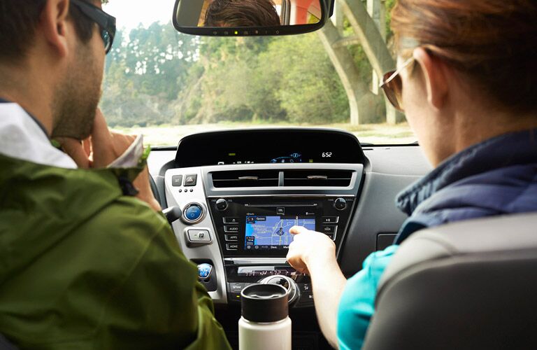 2016 Toyota Prius v passengers using Entune