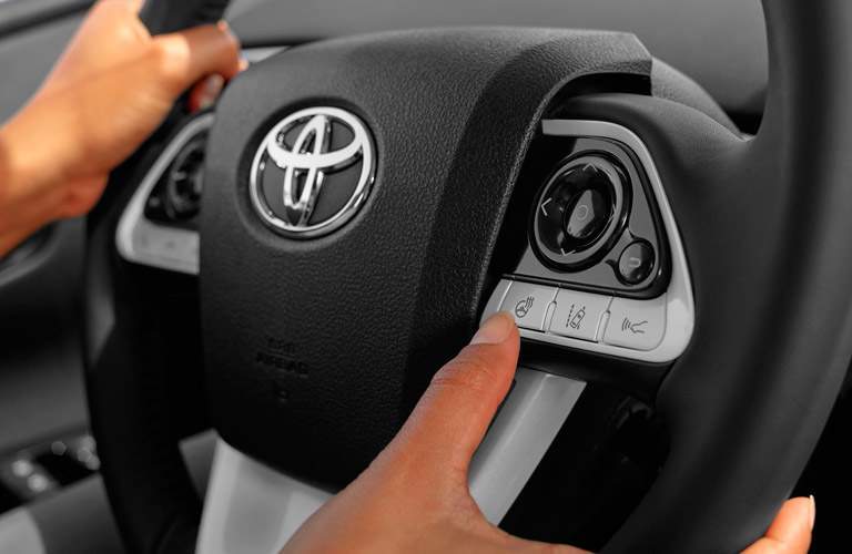 2017 Toyota Prius Prime front interior steering wheel controls