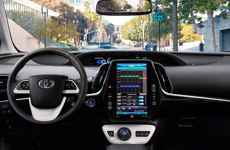 2017 Toyota Prius Prime front interior driver dash and display audio