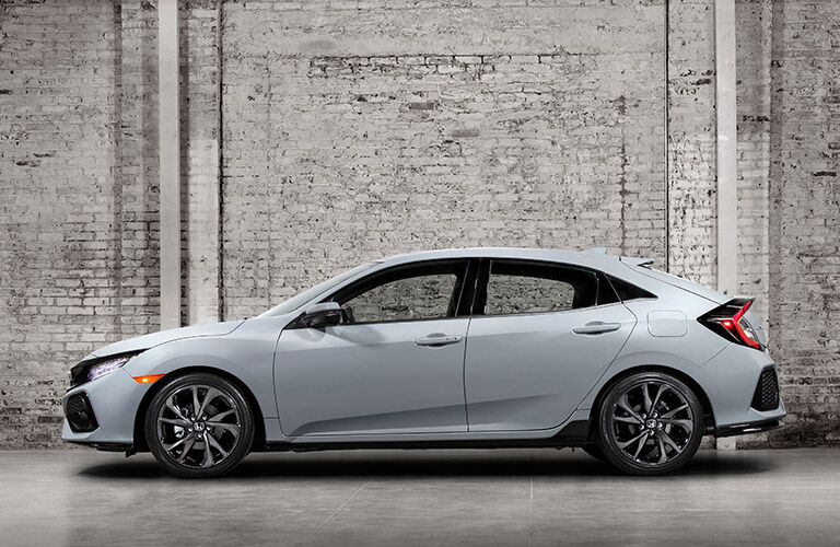 2017 Honda Civic Hatchback Silver Exterior Side View