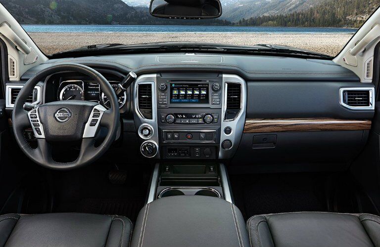 2017 Nissan Titan dash and steering wheel