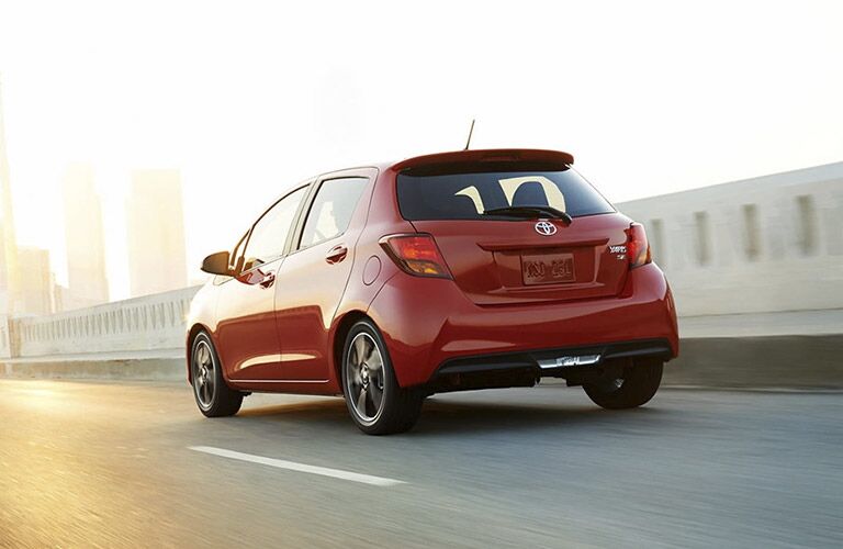 Exterior View of the 2017 Toyota Yaris Hatchback in Red
