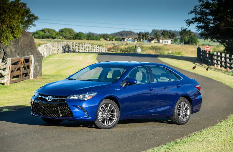 2017 Toyota Camry Hybrid exterior front blue