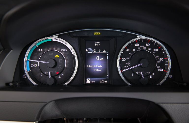 2017 Toyota Camry Hybrid interior multi-information-display gauges