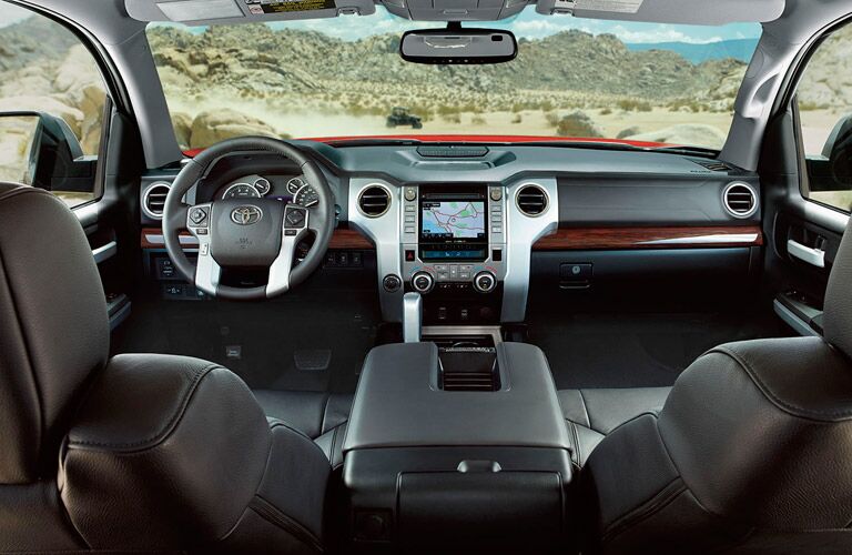 2017 Toyota Tundra Interior View of Front Seats and Dashboard in Black