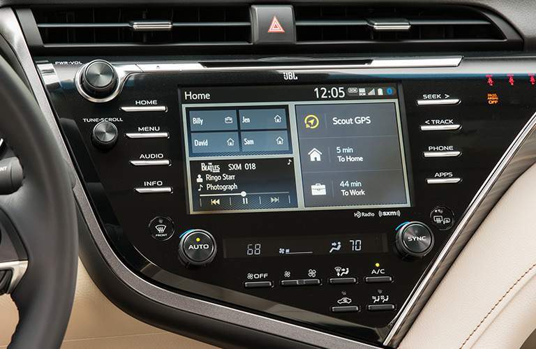 Center touchscreen of the 2018 Toyota Camry Hybrid