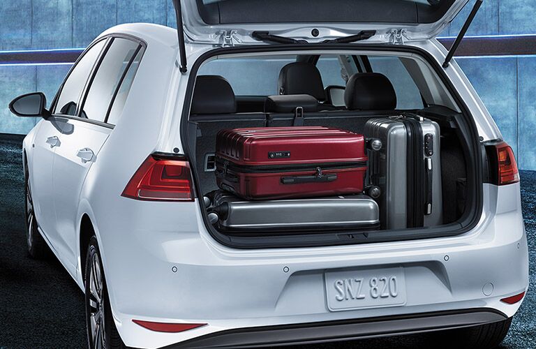 2016 vw e-golf cargo capacity behind rear hatch