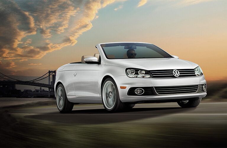 Volkswagen Eos White with Sunset Background