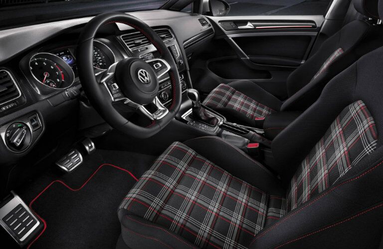 2017 volkswagen golf gti interior plaid seats touchscreen