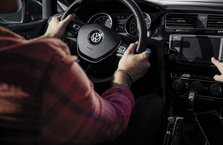 Behind the Wheel of a New Volkswagen
