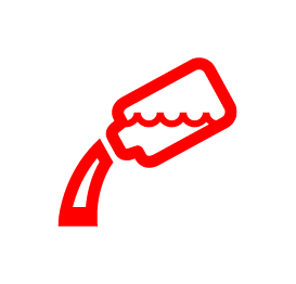 Red bottle pouring liquid