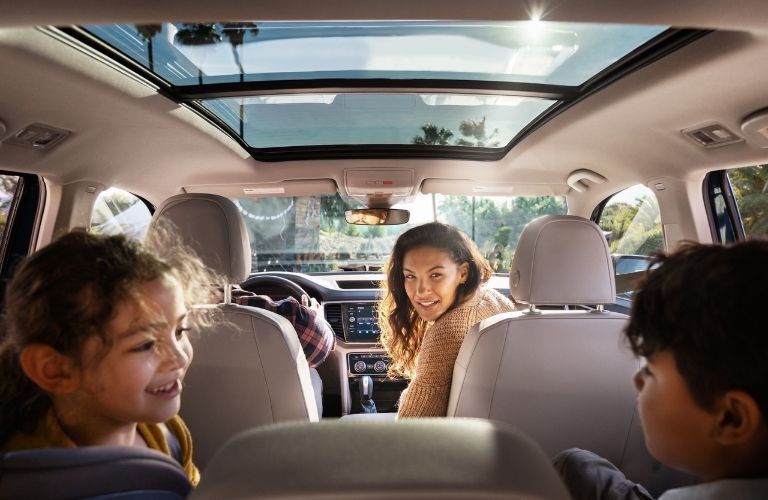 2021 Volkswagen Atlas sunroof and interior rear view