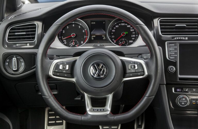 New Vw Golf Gti Volkswagen Dealer In The Woodlands Tx 2016 Vw Golf Gti Interior Steering Wheel Controls Technology