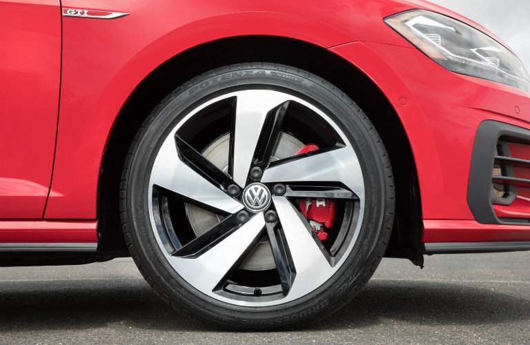 2018 Volkswagen Golf GTI closeup of front tire