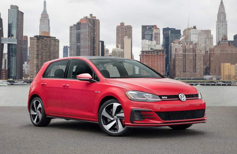 2018 Volkswagen Golf GTI cityscape background