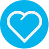 Heart on light blue